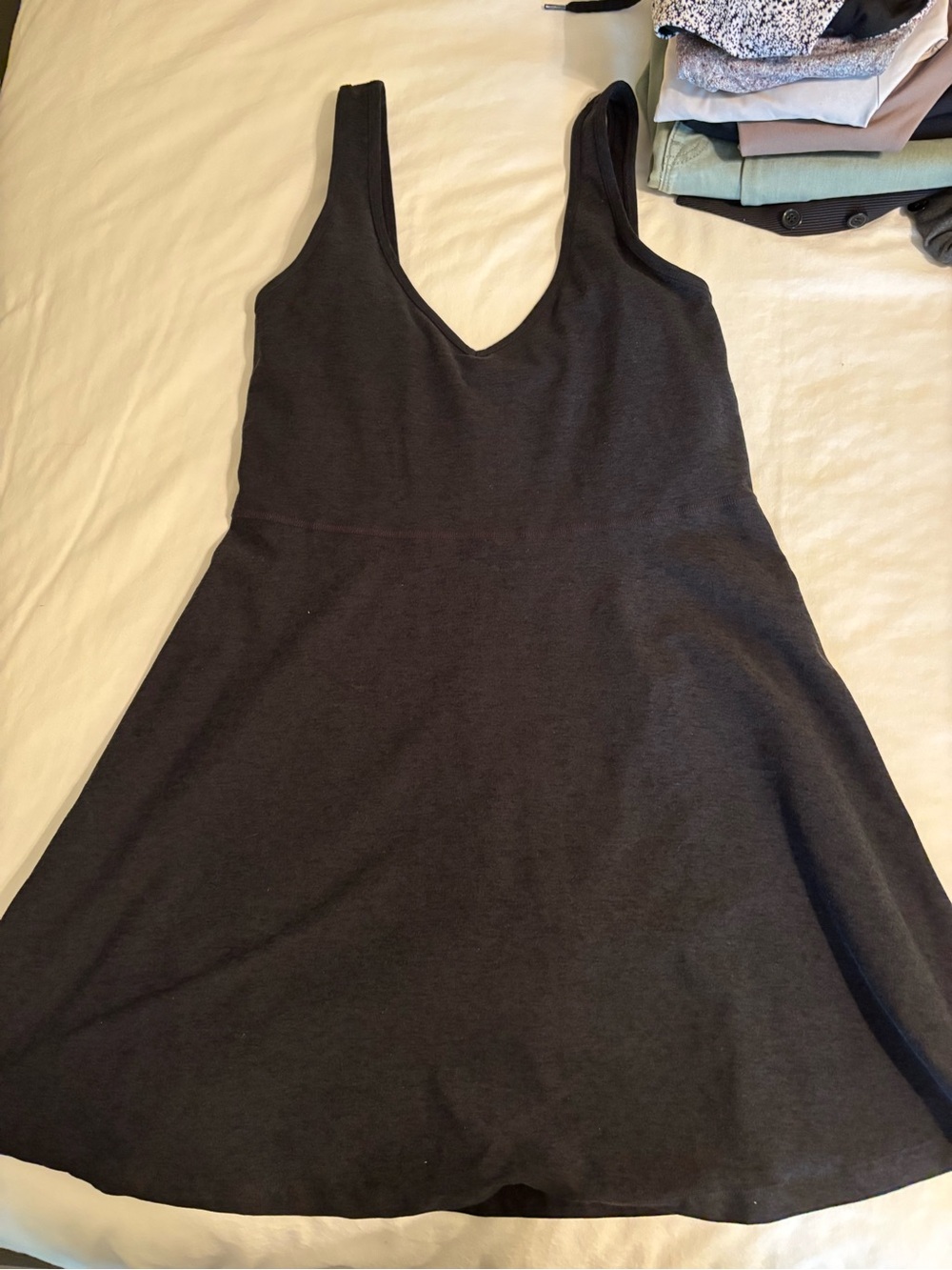 Beyond Yoga Black V-Neck Sleeveless Mini Dress